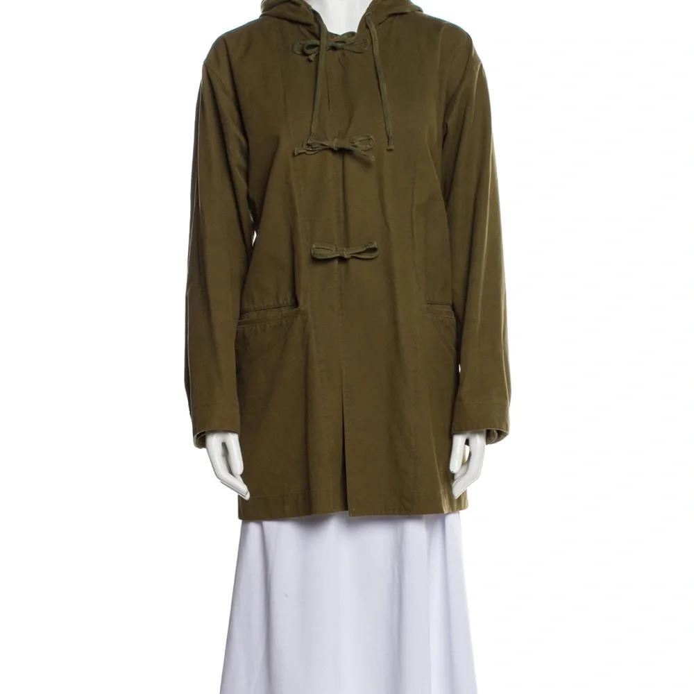 Chimala Olive Green Hooded unisex Coat - Picture 4 of 8